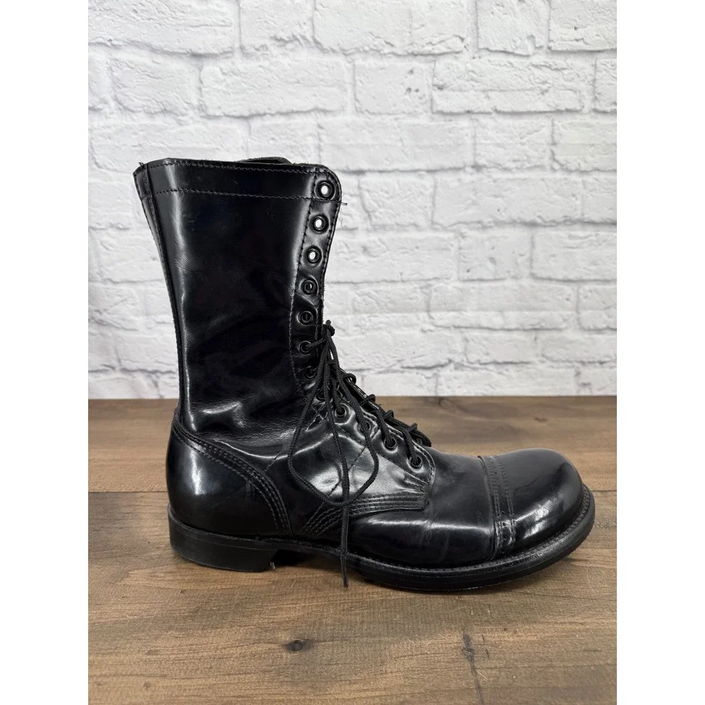 Corcoran Mens Black Leather Jump Boots Military Combat Cap Toe Made in USA 11.5D
